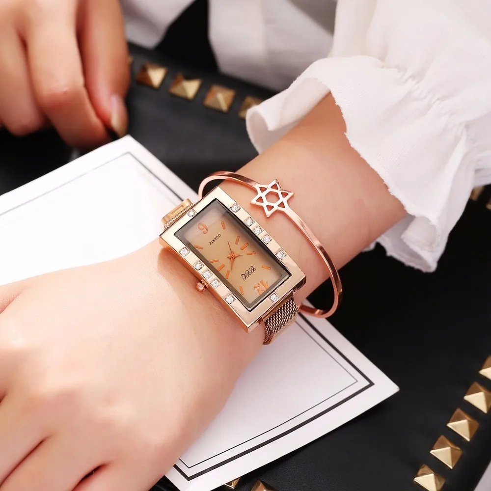 Горячая Мода женские магнитные часы с пряжкой Роскошные повседневные женские кварцевые часы CCQ Relogio Feminino для дропшиппинг - Цвет: B