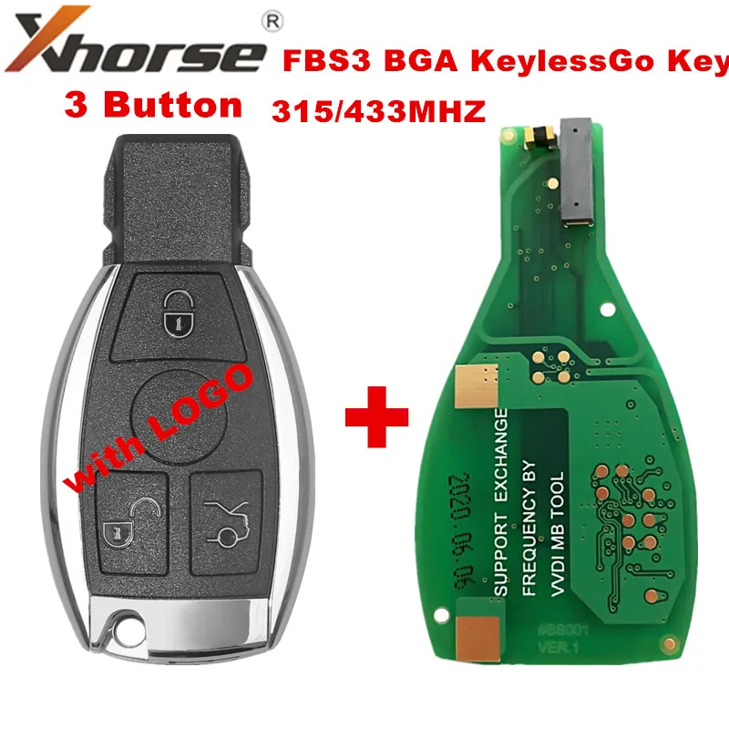 Универсальный смарт ключ Xhorse VVDI MB FBS3 BGA KeylessGo 315/433 МГц для W204 W207 W212 W164 W166 W221| |