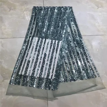 

green glitter Sequence Lace African Lace Fabrics with Sequins French Tulle Mesh Lace Sequins Lace Fabric for Bridal Materials