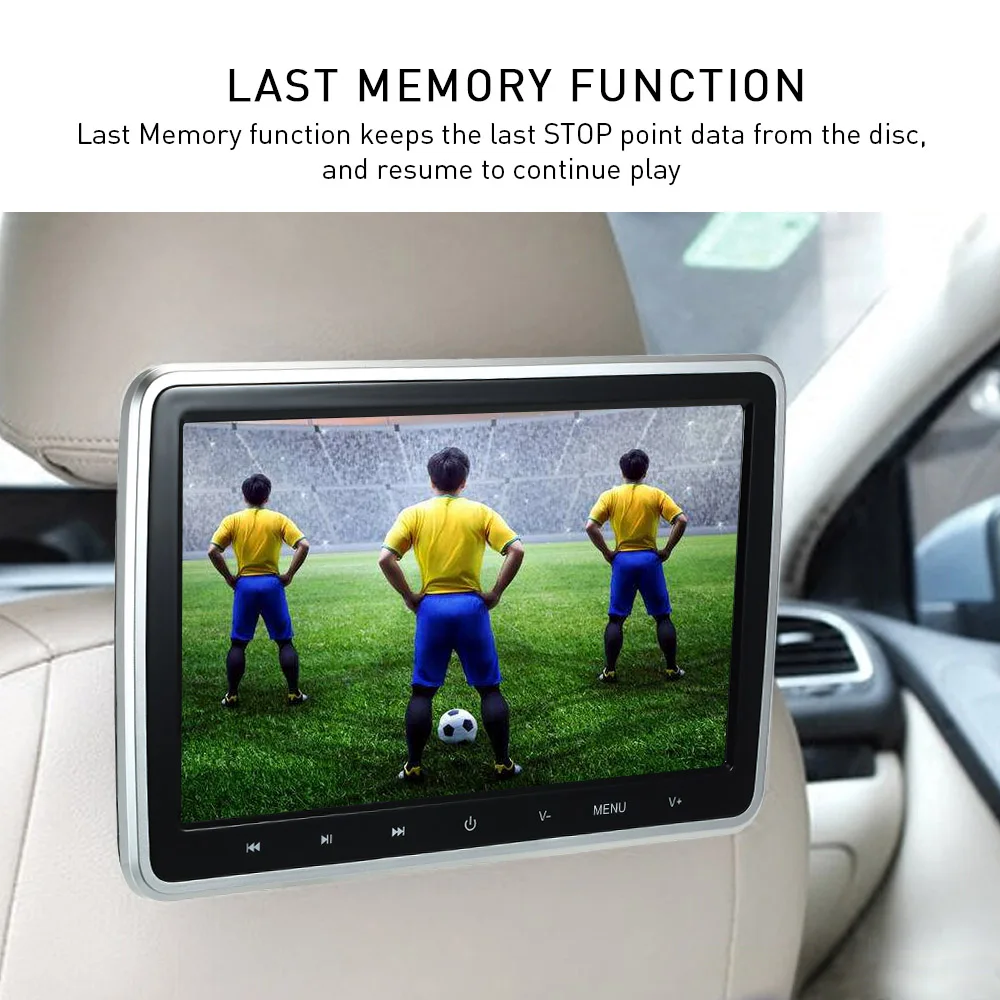

10.1" Digital Screen Touch Key Tablet-Style Car Headrest DVD Player Plug and Play Rear-Seat Entertainment Multilanguage