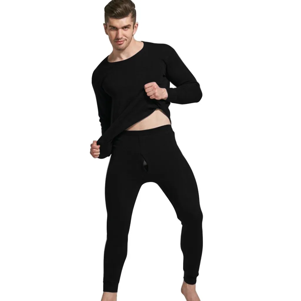 Комплект из 2 предметов; термобелье; подштанники; зимний термокостюм с круглым вырезом; теплая одежда для сна; Топ и штаны; комплект нижнего белья; Camiseta Termica Hombre