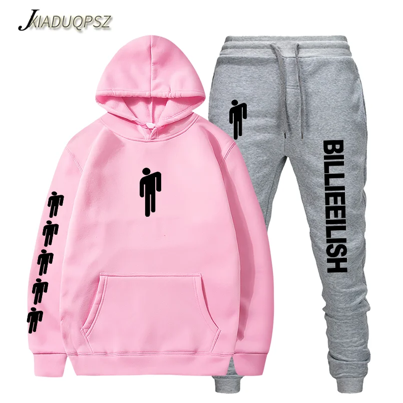 WM23-25 Pink G Billie Eilish Толстовка для мужчин/женщин модные толстовки с капюшоном+ спортивные костюмы осень зима теплый флисовый пуловер с капюшоном - Цвет: WM23-25 Pink G