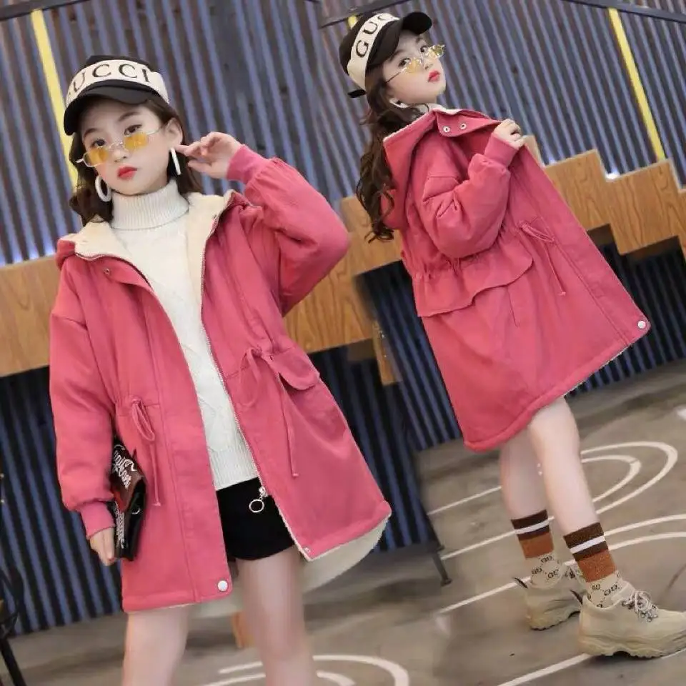 

Fashion Girls Hooded Jackets 2019 New Baby Kids Autumn Winter Coats For 6 8 10 12 13 14 Year Children Clothes Girls Outerwear