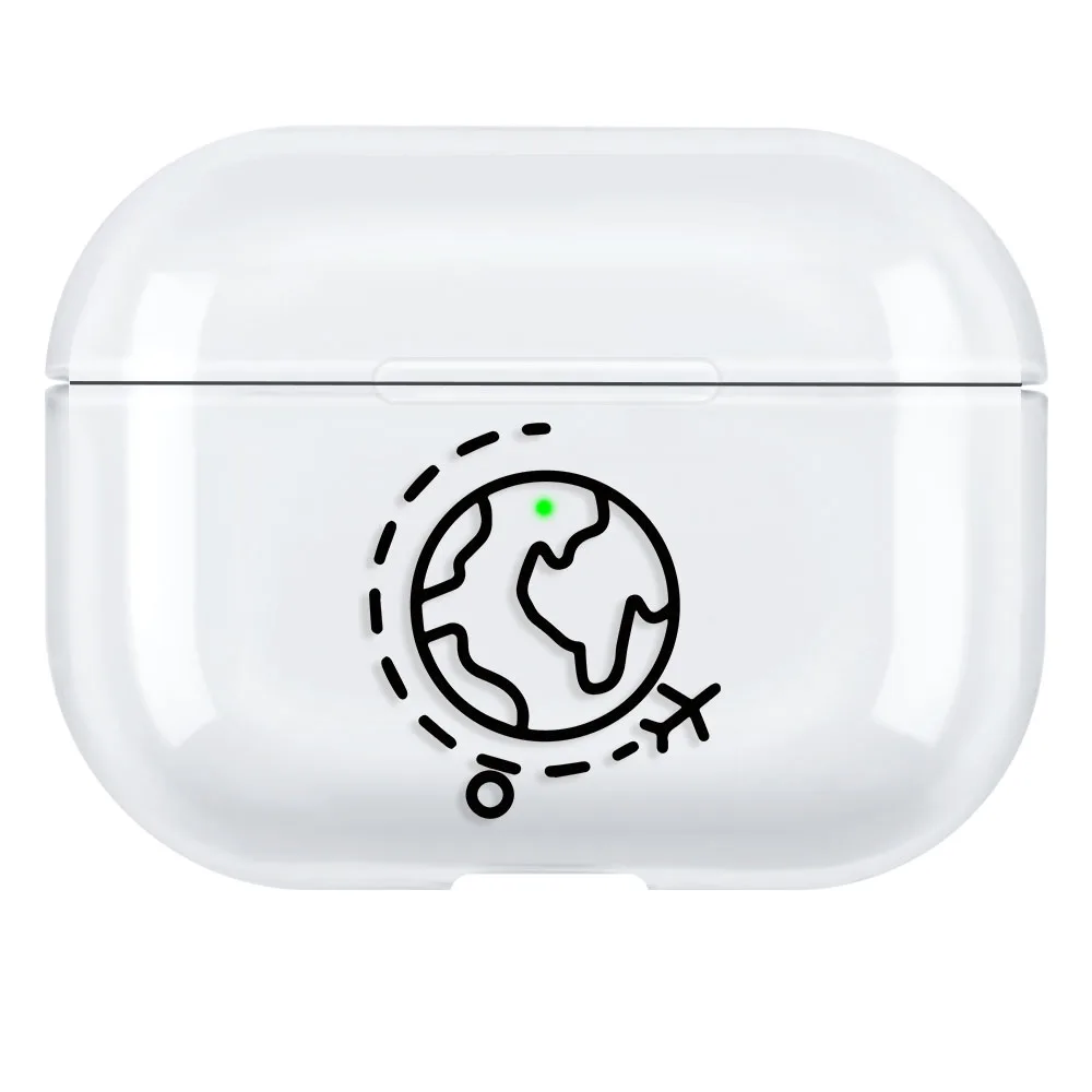 Прозрачный жесткий чехол из поликарбоната для Apple AirPods Pro, чехол, классный милый чехол с рисунком для AirPods Pro Air Pods Pro Funda, простая карта - Цвет: 01