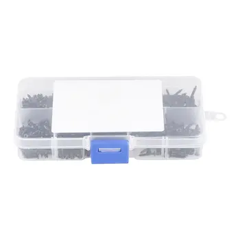 

800pcs M2 Black Carbon Steel Countersunk Flat Cross Head Self Tapping Tool Screws Set Tool Box