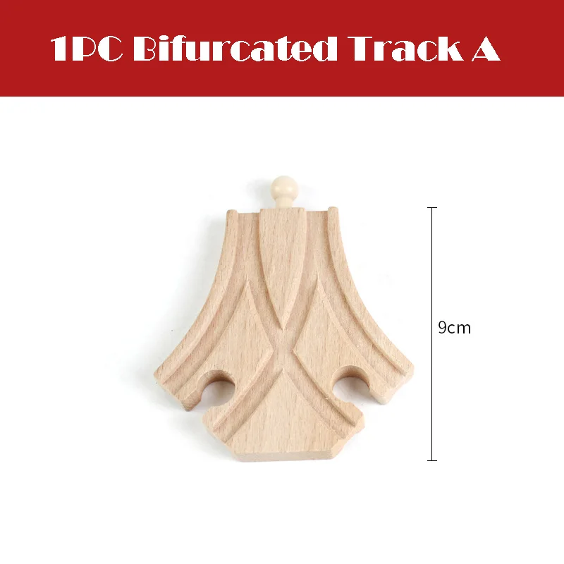 Premium Beech Wood Railway Track Accessories - Forked Rail Design for Kids' Wooden Train Sets