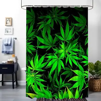 

Shower Curtain for Bathroom Popular Printing Design Water Resistant Leaf Green Leaves 72inch72inch.