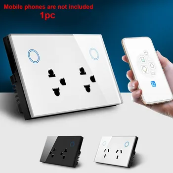 

Home Plug Electrical APP Multifunctional Hotel Timing Touching WIFI Socket Switch With Music Wall Outlet Voice Control Smart