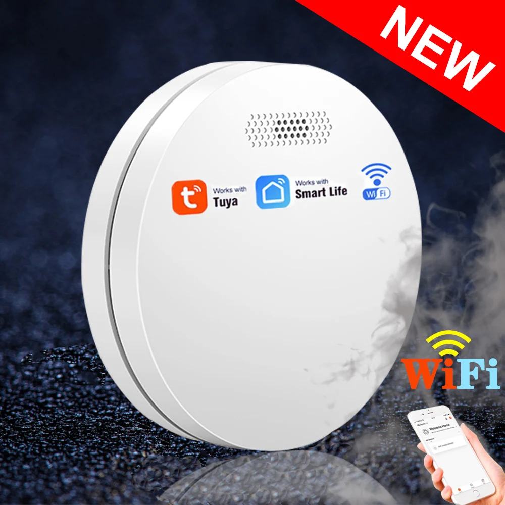 Mejor precio Detector de humo ultradelgado Tuya, equipo de protección con alarma de incendios, WiFi, con aprobación CE, Sensor de alarma de humo Smartlife wxQKM7X9Eq9