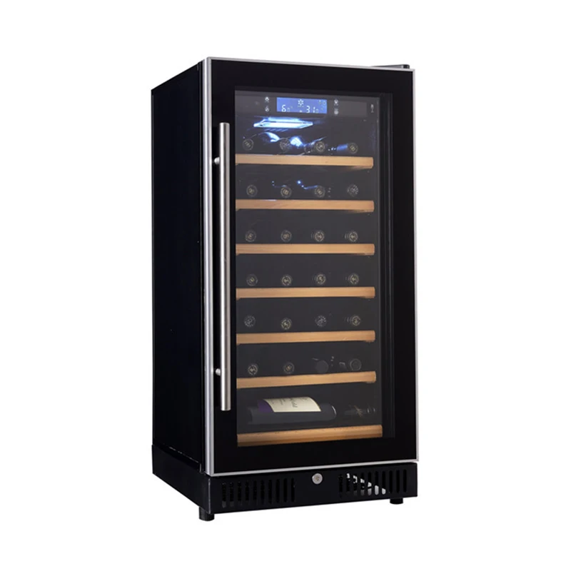 

220-240V 80L thermostatic single door wine cooler, air-cooled household Wine refrigerator, beech shelf H28BD