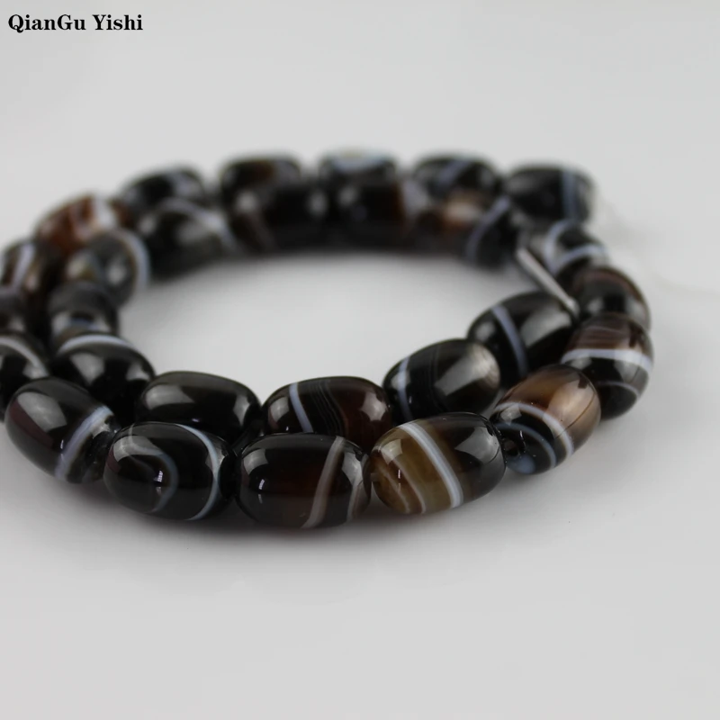 Натуральный AAA+ мелкий персидский Оникс Агат Камень барабанная бочка форма бусины для самостоятельного изготовления ювелирных изделий браслет ожерелье