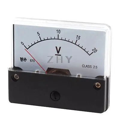 

DC 0-20V Rectangle Analog Panel Volt Meter Voltmeter Gauge