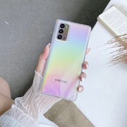 Luxury Gradient Clear Hard Acrylic Phone Case for Galaxy Note20 (Aurora)