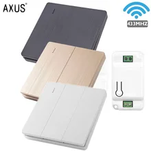 AXUS 433Mhz Light Switch LED Push Button Switch wall power Touch switch AC220V EU standard Smart Home Wireless Remote Controller