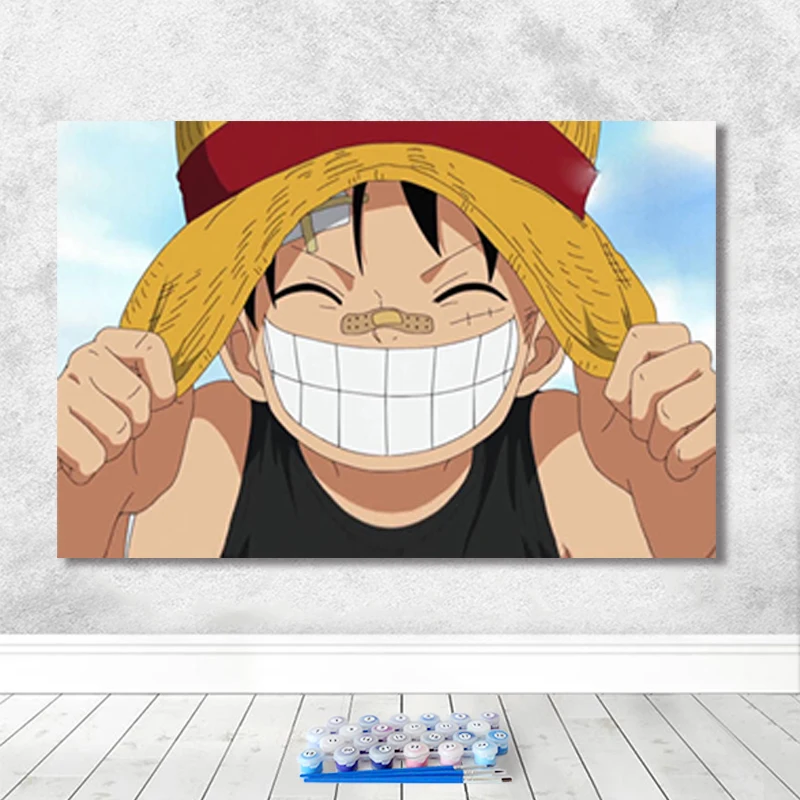 Картина по номерам художественная краска по номерам ручная роспись ed Аниме one piece Monkey · D · Луффи домашний коридор декоративная краска ing - Цвет: 9799
