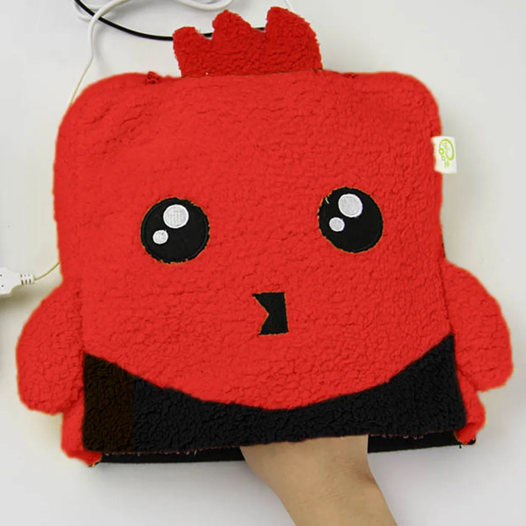 USB коврик для мыши с подогревом, коврик для мыши, грелка для рук с защитой запястья, Теплая Зимняя Красная теплая мультяшная игровая подушка для животных, коврик