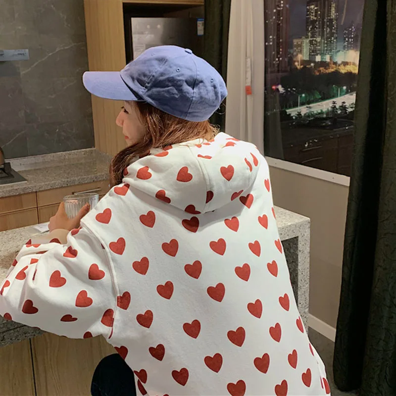 Корейское милое плотное пальто Kawaii Толстовка Женская Harajuku повседневные топы женские зимние пуловеры с длинными рукавами женские толстовки