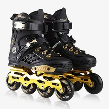 JAPY Skate Roselle роликовые коньки черный золотой профессиональный Инлайн ролики для слалома роликовые катания обувь скольжения Patines