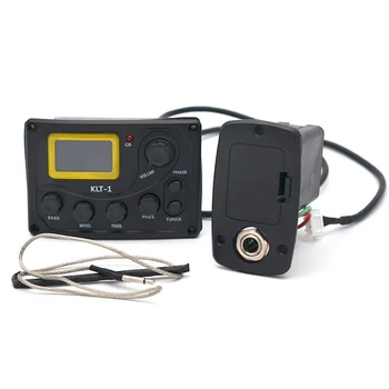 

KLT-1 4 Band Guitar Preamp Piezo Pickup EQ Equalizer with Digital Procedding Tuner