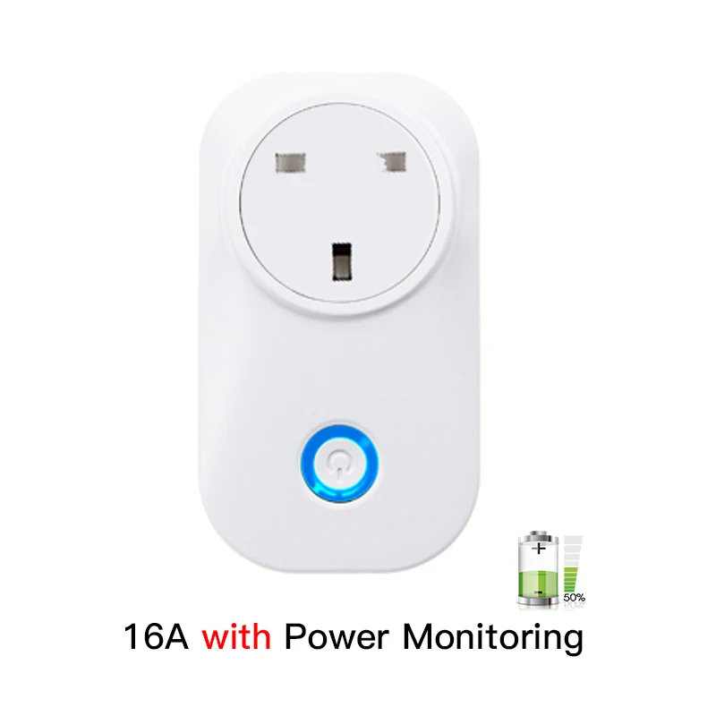 FrankEver Wi-Fi умная розетка 10A 16A с контролем мощности, стабилизатор напряжения для Израиля, Индии, бразильские итальянские, Великобритании, ЕС, Австралии, умная розетка - Цвет: UK 16A