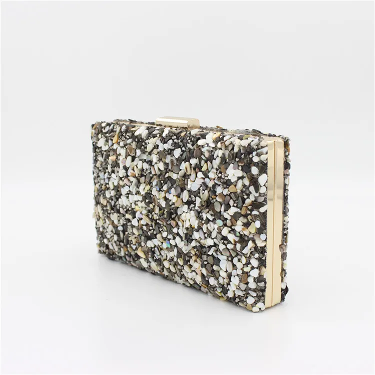 Elegant Sparkling Glitter Evening Clutch Bag Colorful Color Stone Women Messenger Shoulder Day Clutches Lady Fashion Shell Bag