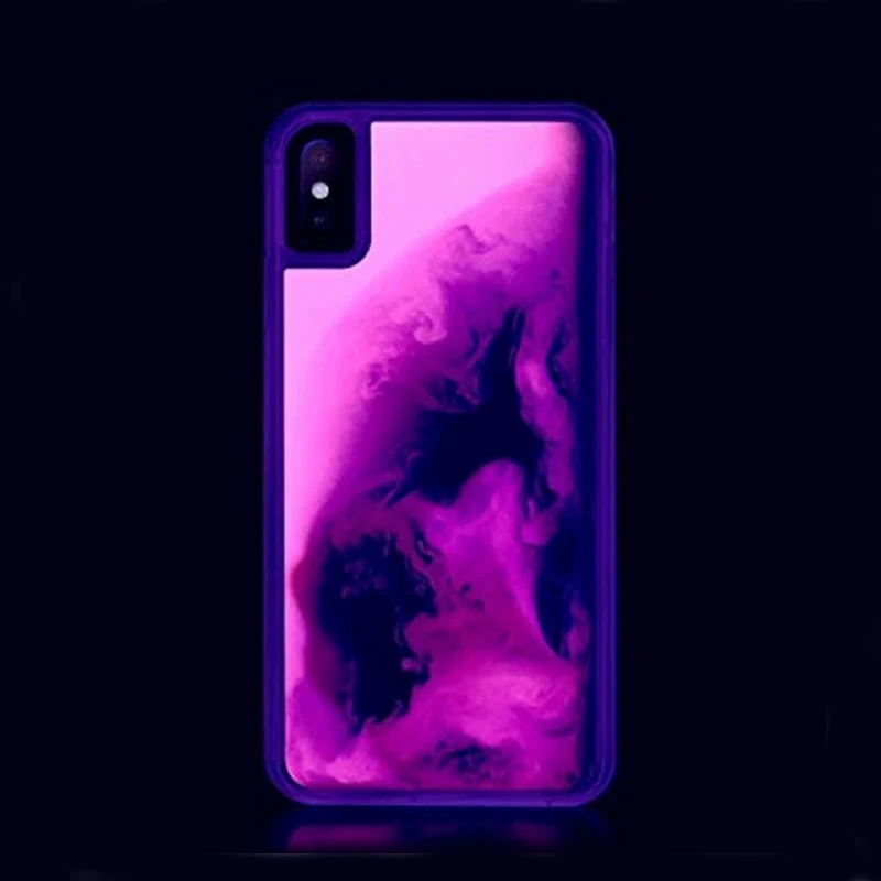 Блестящий светящийся неоновый песок чехол для iphone 6 6s 7 8 Plus 11 Pro X XS MAX XR жидкий зыбучий песок светящийся Темный мягкий чехол для телефона чехол