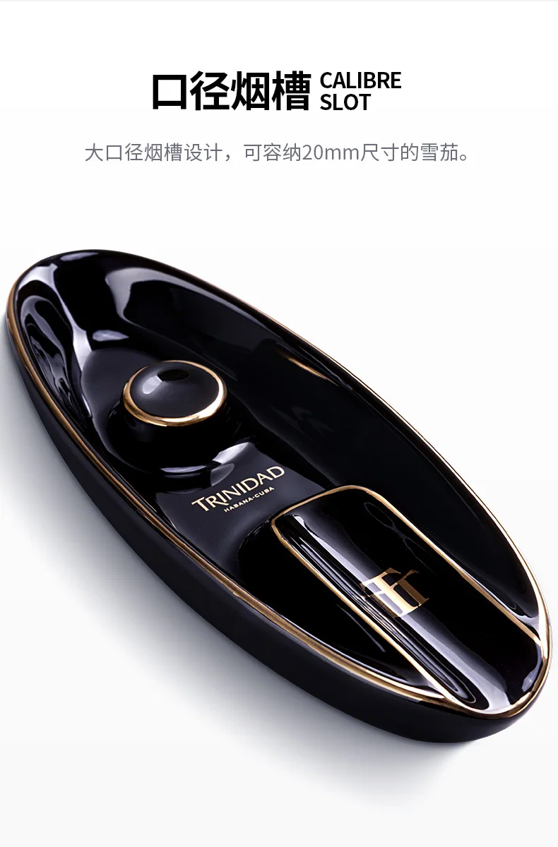 CIGARLOONG Cigar Ashtray Ceramic Ashtray Living Room Creative Personality Single Slot with Cigar Holder CLG-KH02