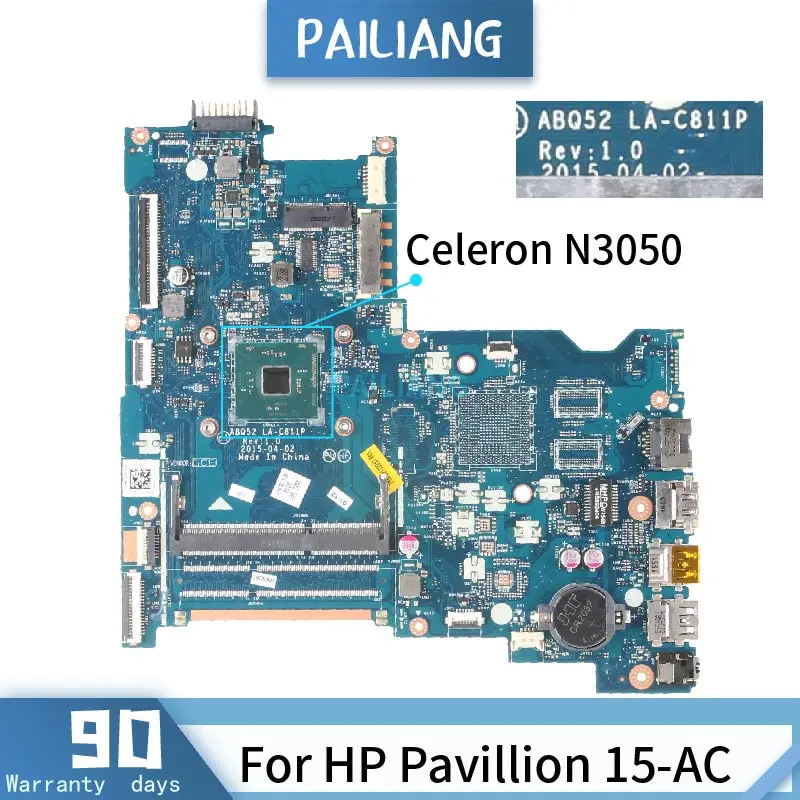 Материнская плата PAILIANG для ноутбука HP материнская 15-AC LA-C811P 817846-601 Core SR29H Celeron N3050 |