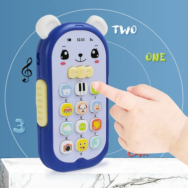 Baby Gutta-percha Toy Face Changing Music Mobile Phone Baby Toys Sleeping Artifact Simulation Telephone Early Educational Toy 3
