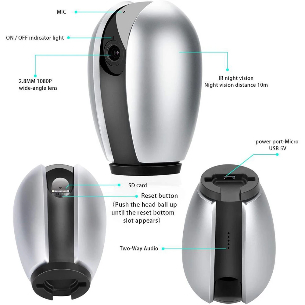 TACOCO 1080P HD IP камера WiFi Детский Монитор домашняя камера безопасности беспроводная камера наблюдения ИК Ночное Видение CCTV камера