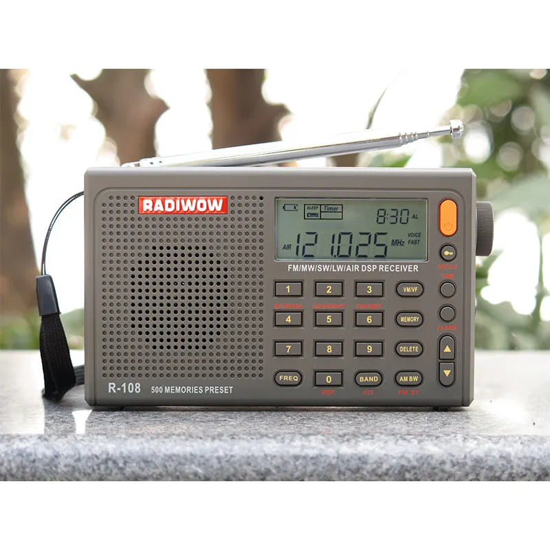 Função de Alarme de Som de Alta Qualidade para Exterior Dsp com Lcd Radiwow Rádio Portátil Digital Estéreo fm - lw sw mw ar Interno R-108 - Image 3
