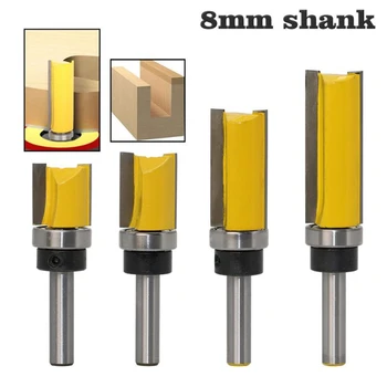 

8mm Shank Profile Trimming Router Bit knife Straight End Milling engraving machine flush Tenon milling Cutter for Woodworking