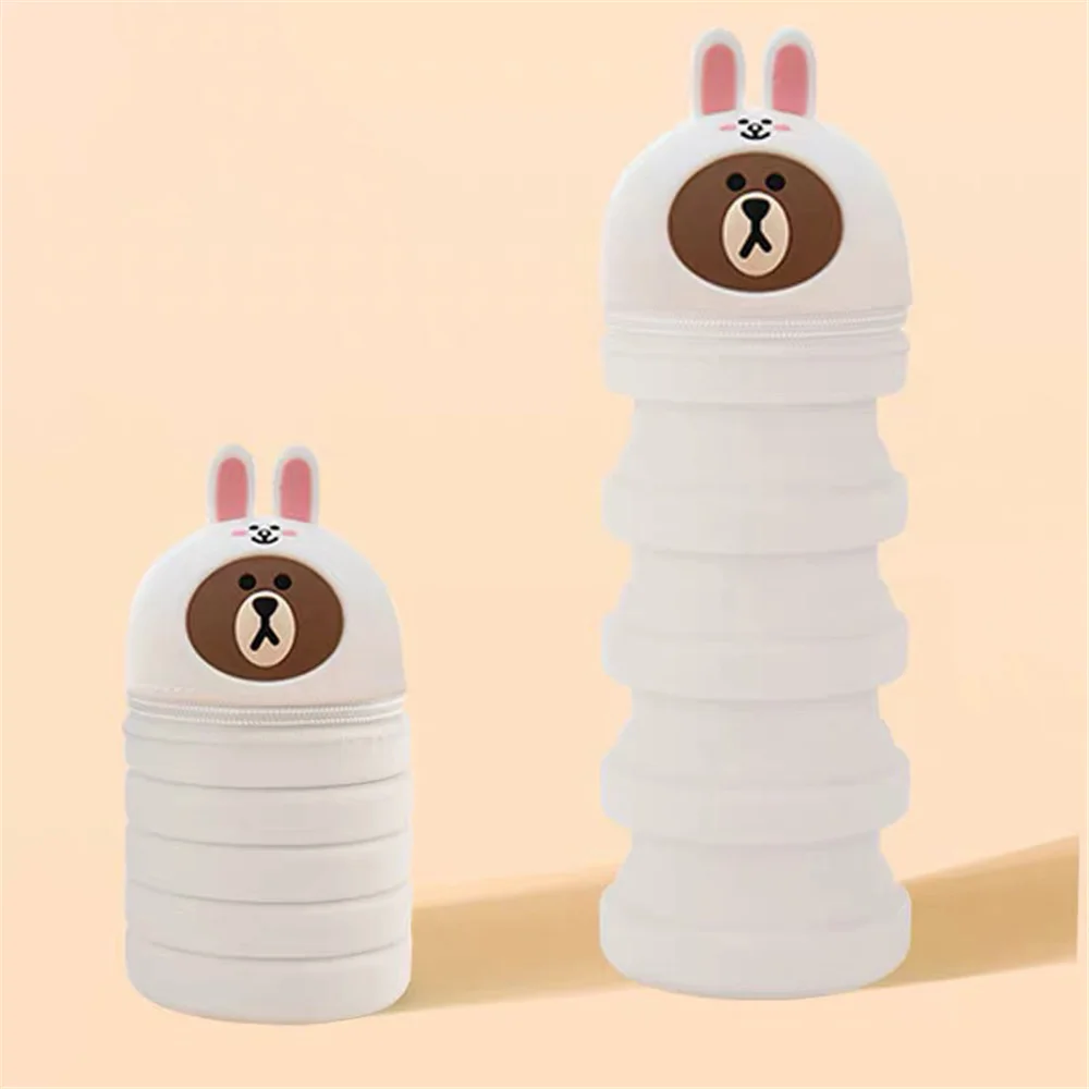 106028 Q UNCLE Decompression Pen Holder Honeymoon Cosmetic Bag Portable Cosmetic Key Storage Tube Zipper Pouch Silicone Makeup Case - Цвет: 106028