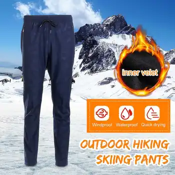 

2019 New Winter Long Warmth Trousers Plus Velvet Thickening Men And Women Trousers Stretch Slim Soft Shell Pencil Pant for Climb