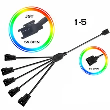 M/B RGB AURA SYNC JST SM Adapter Cable, Transfer To 12V 4Pin RGB and 5V 3Pin ARGB, JST-3P SM3P SM4P EL Wire Cord,Male/Female