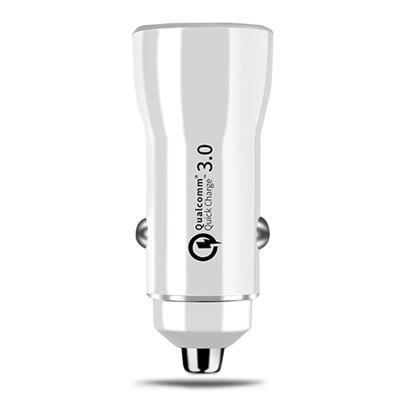 Автомобильное зарядное устройство Quick Charge 3,0 2,0 зарядное устройство для мобильного телефона быстрое автомобильное зарядное устройство для iPhone XS Max samsung 2 порта USB зарядное устройство для телефона s - Тип штекера: White