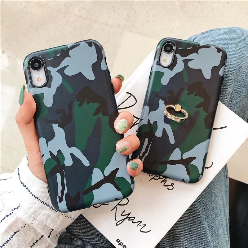 Sdreefge камуфляж Повернуть кольцо кронштейн чехол для телефона iphone XS Max X XR 6 S 7 8 плюс