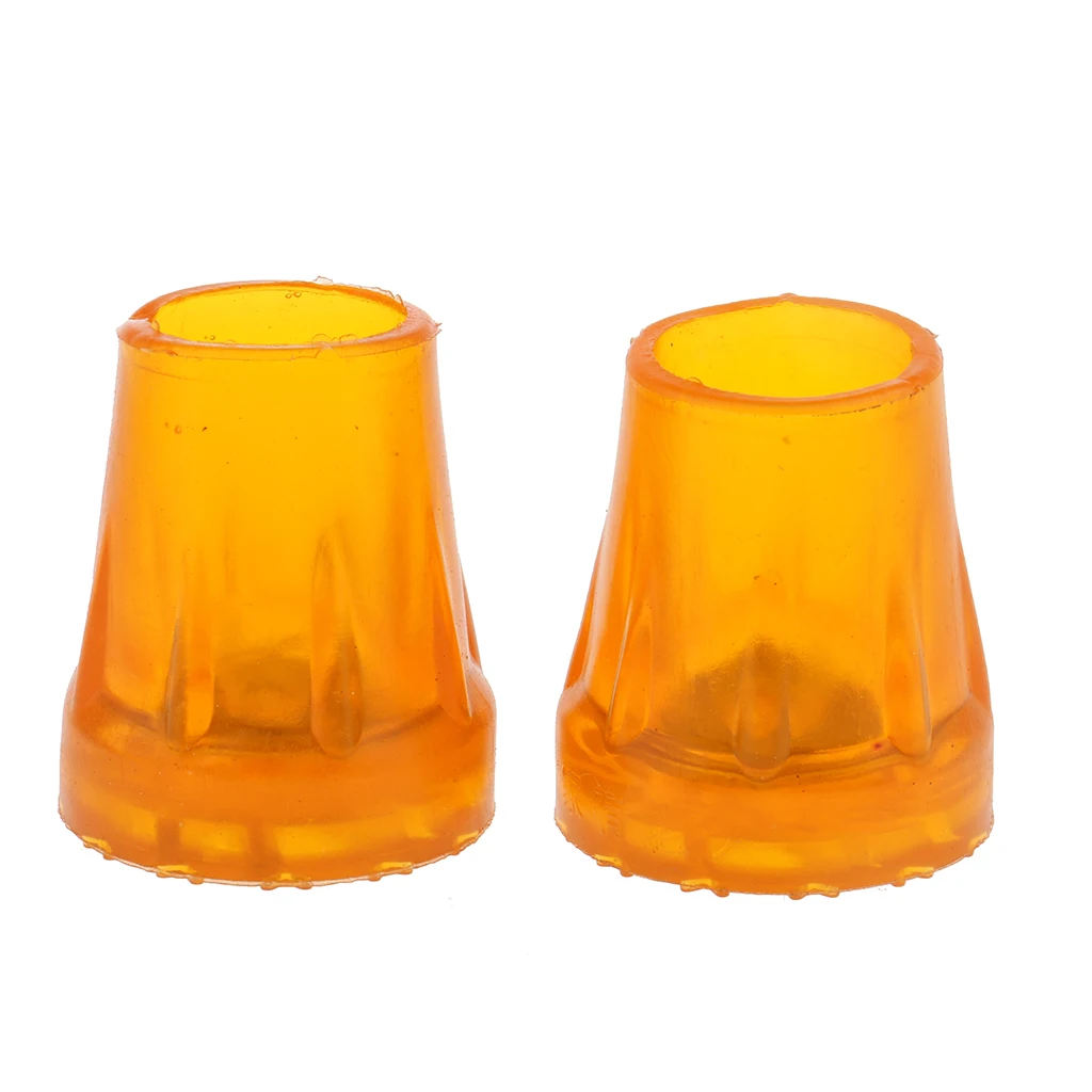 Pack of 4 Professional Anti Slip End Crutch Cane Rubber Leg Feet Tips Walking Stick Crutch Cane Replacement - Orange, Dia 1 inch