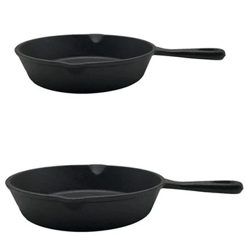 

2 Pcs Mini Not Sticky Casting Iron Pan Stone Layer Frying Pot Saucepan Small Fried Egg Pot-16cm & 20cm