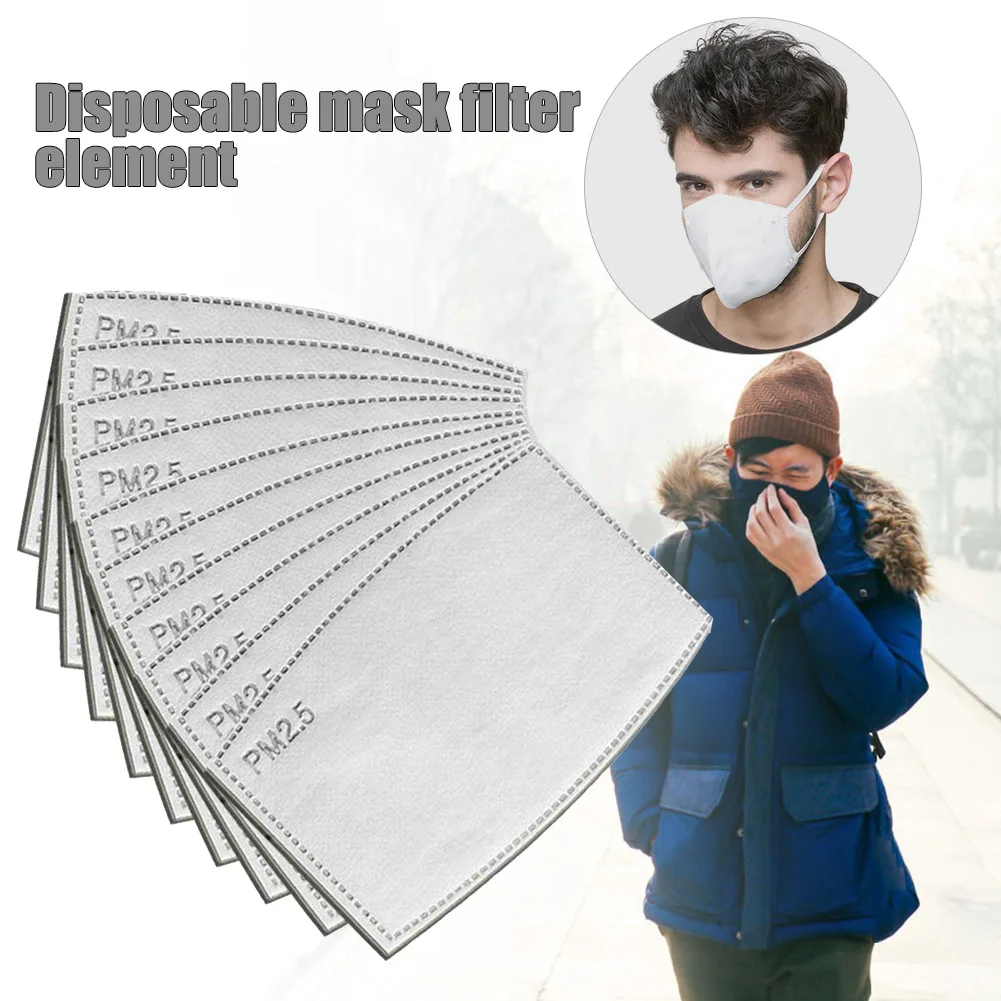 

10/30/50Pcs PM2.5 Protective Filter 5 Layers Replaceable Anti Haze Filters for Mouth Masks VDX99