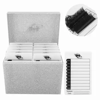 

10pcs/Set Eyelash Storage Box Ten Layers Lashes Display Case Acrylic Cosmetic Storage Box Holder Makeup Tool Kits With Case