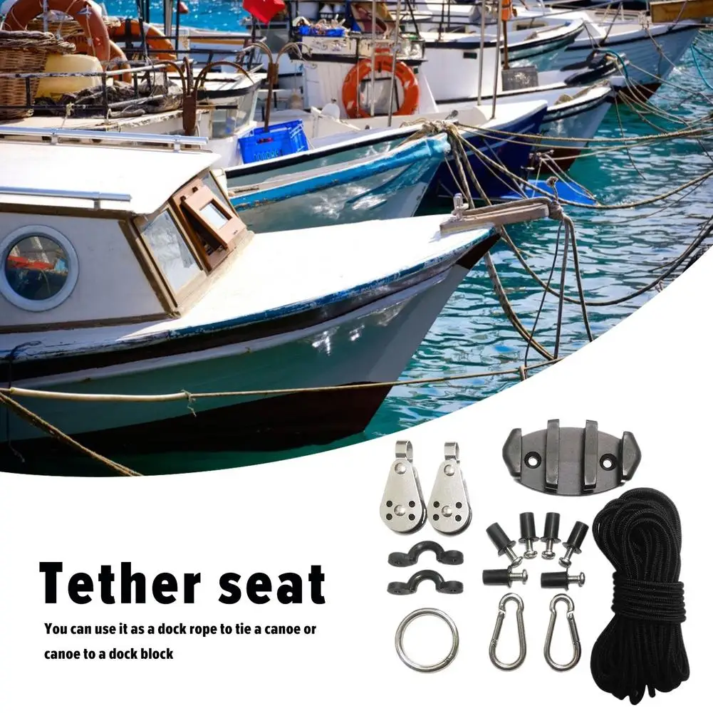 Kayak Canoe Anchor Trolley Kit Water Sports Cleat Rigging Ring Pulleys Pad Eyes Well Nuts Screws Kayak Accessories Set