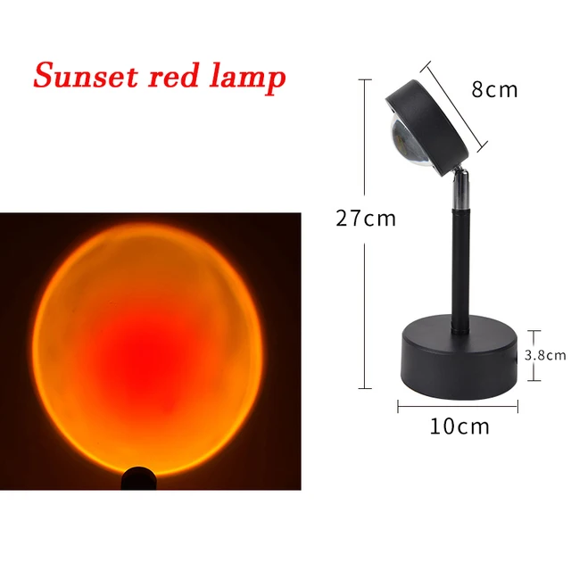 USB Rainbow Sunset Red Projector Led Night Light Sun Projection Desk Lamp for Bedroom Bar Coffee Store Wall Decoration Lighting Sunset red lamp