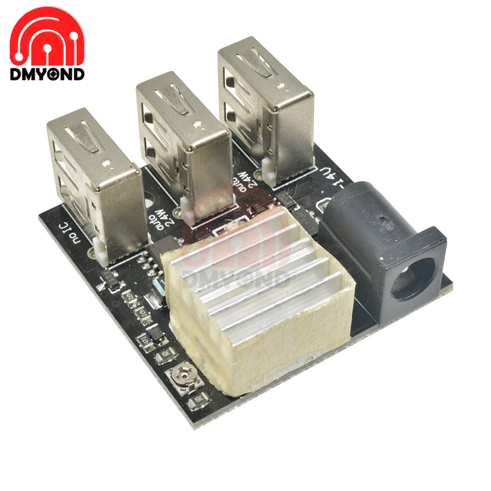 DC 9V/12V To 5V 8A понижающее зарядное устройство для Arduino 3 USB Mini зарядный модуль