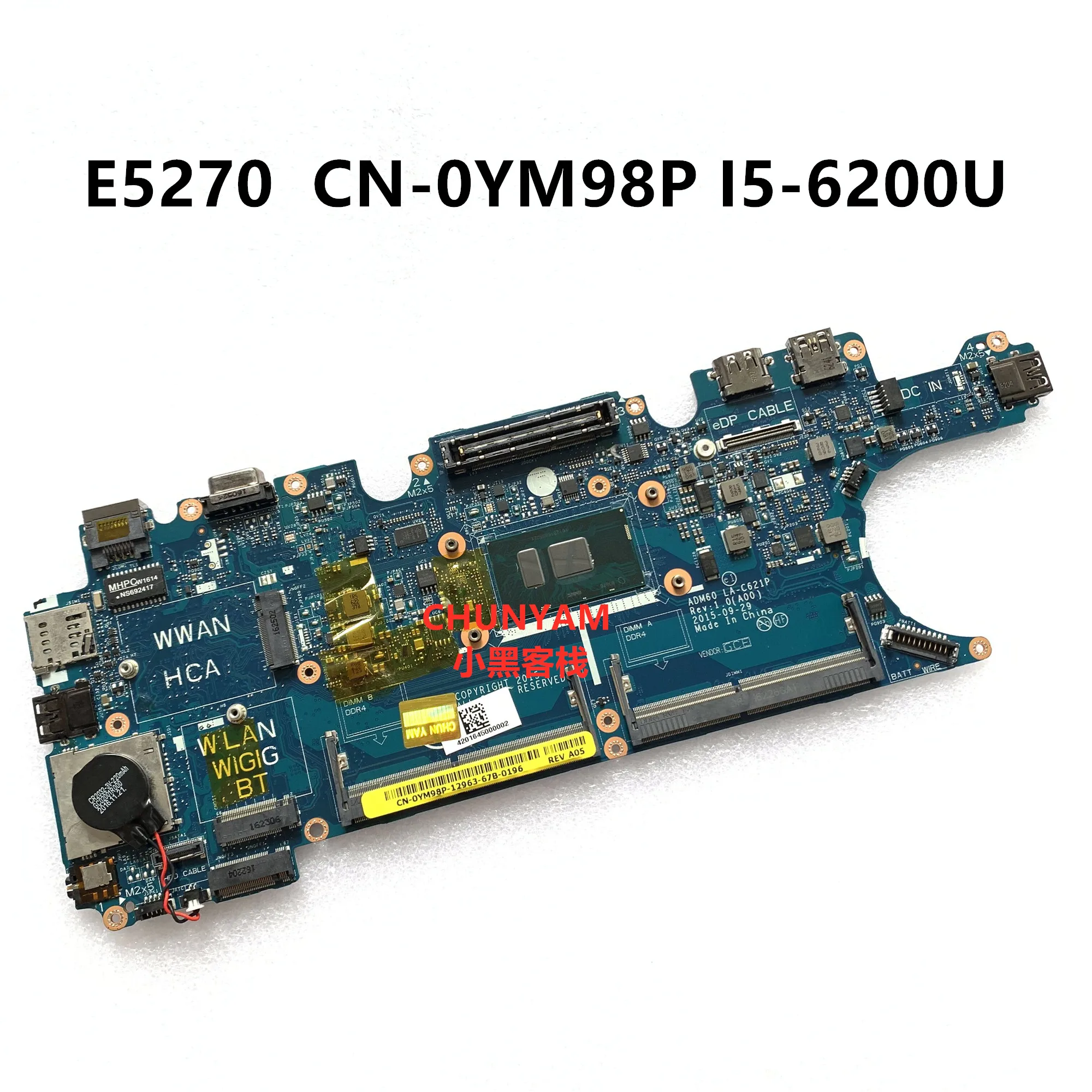 Kefu ADM60 LA-C621P I5-6200U для DELL Dell широта E5270 Материнская плата ноутбука CN-0YM98P YM98P Материнская плата ноутбука ПК