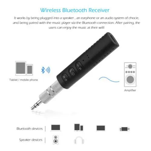 1 шт. Мини 3,5 мм разъем Bluetooth автомобильный комплект Handsfree Музыка Аудио приемник адаптер автомобильный Bluetooth AUX
