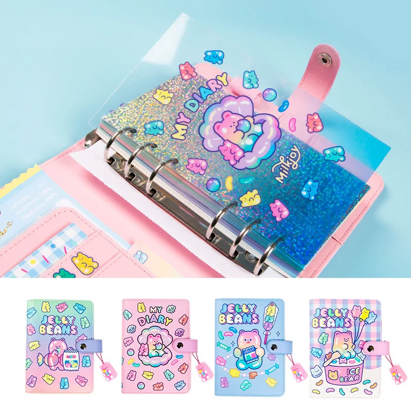 

A6 Binder Notebook and Journal Diary Spiral Notepad Cute Back to School Note Book Agenda Planner Organizer 6 Rings Office Daily