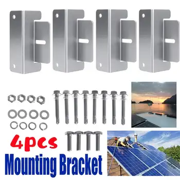 

4Pcs Aluminum Solar Panel Mounting Brackets Z-Shaped Z Bracket Fixing Set for Motorhome Caravan Roof