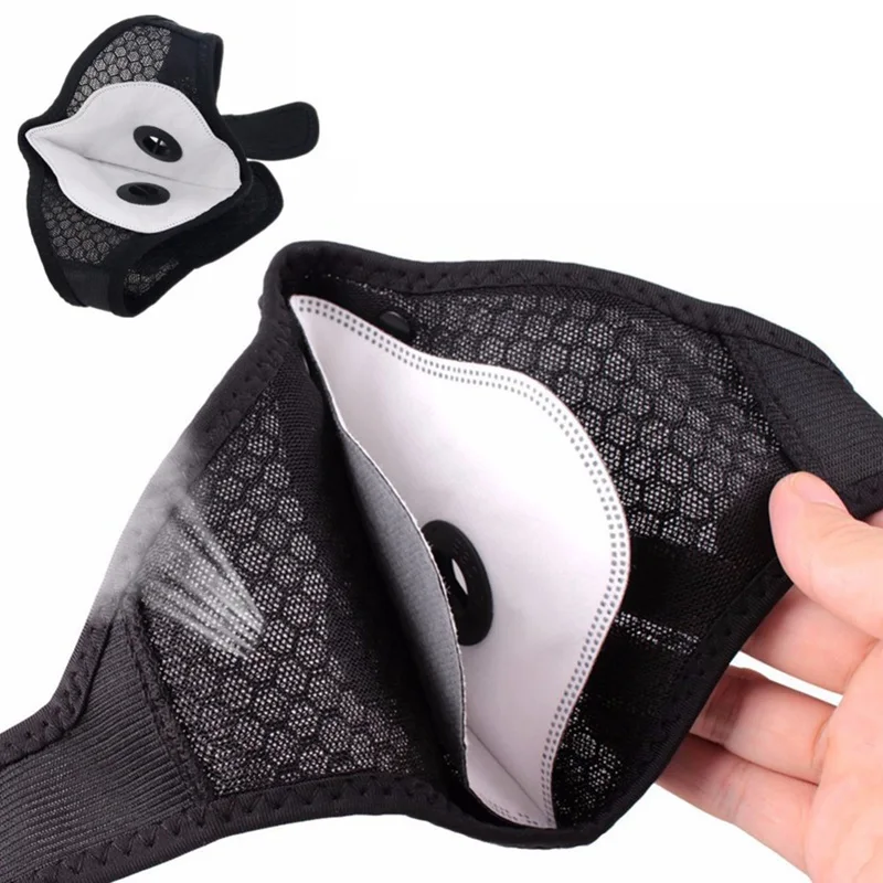 Outdoor Anti-Dust Half Face Mask Breathable Ski Mask with Activated Carbon for Riding& Cycling black