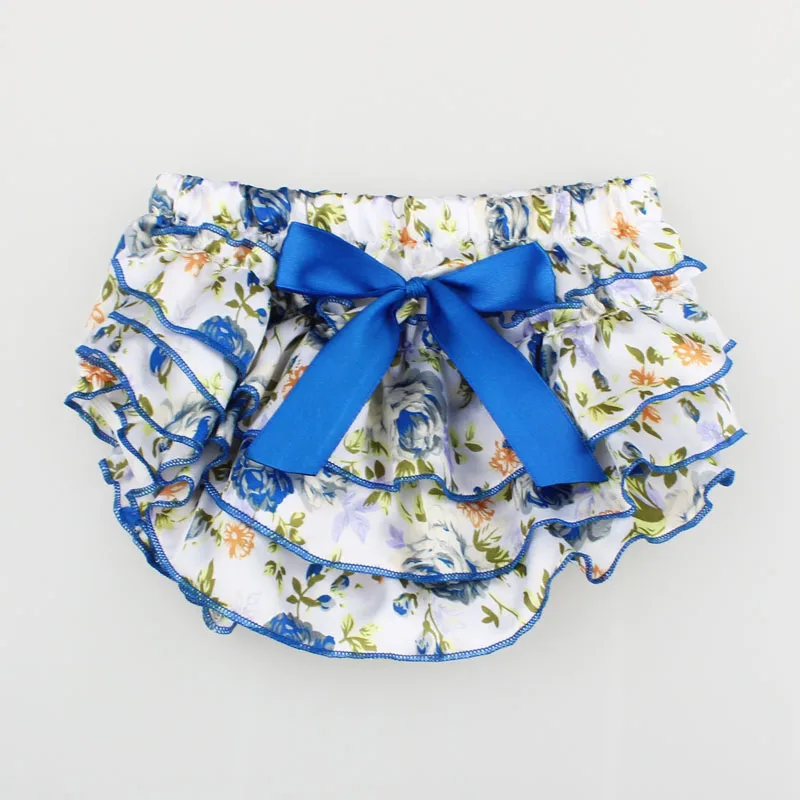 Lucky Child Baby Clothing Floral Silk Bow satin shorts ruffle diaper cover bloomer  baby girls satin panties bloomers (3)
